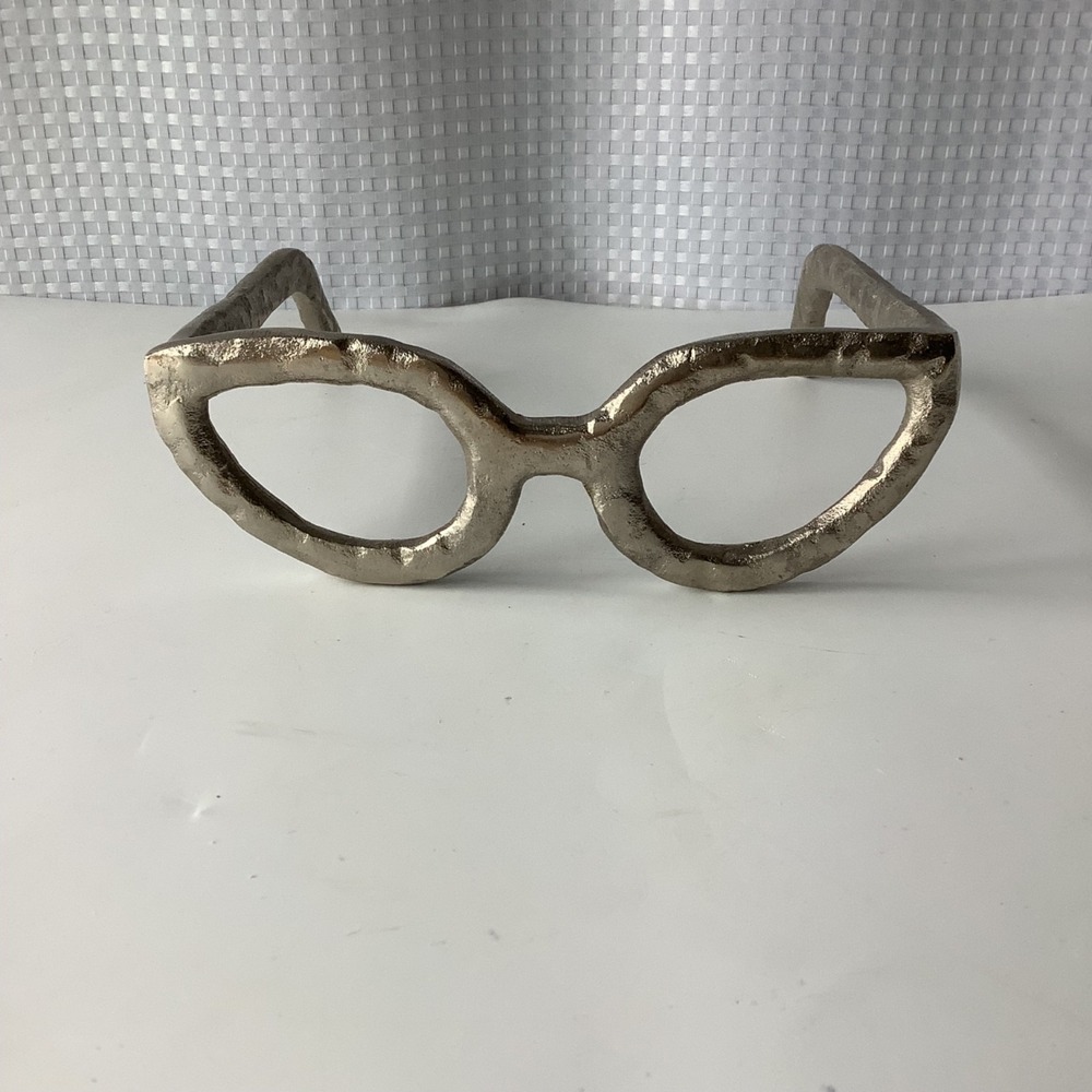Cat Eye glasses Art Home Decor Silver Cateye Decorative Sculpture - Picture 2 of 10
